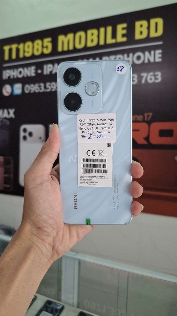 Xiaomi Redmi 13x 6GB/128GB Xám. Mua bán Điện thoại tại Thành phố Thủ Dầu Một Bình Dương được đăng bởi TTMobileBD hình 1