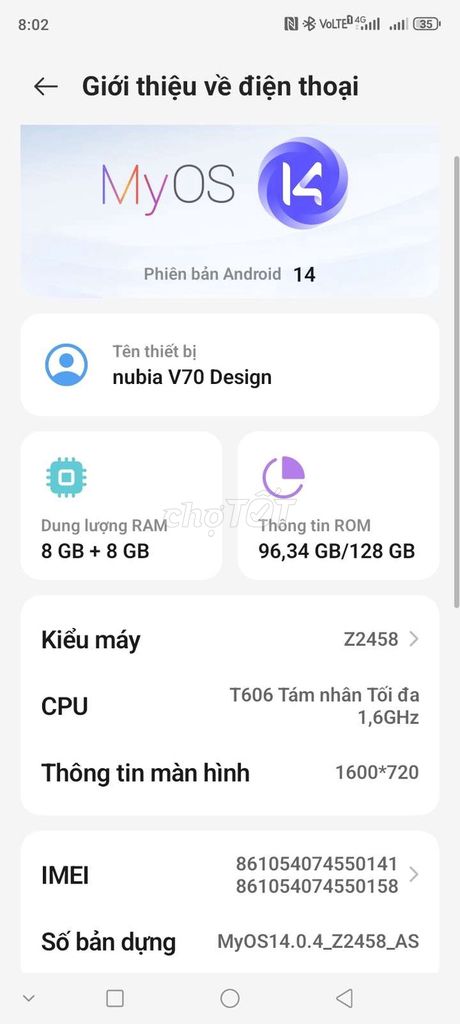 Nubia V70 Design 16GB/128GB. Mua bán Điện thoại tại Thành phố Thủ Dầu Một Bình Dương được đăng bởi NGUYỄN TẤN VŨ hình 1