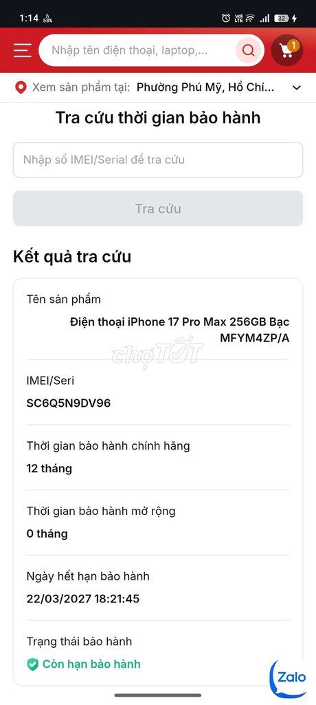 iPhone 17 Pro Max 256GB Trắng bạc. Mua bán Điện thoại tại Thị xã Phú Mỹ Bà Rịa - Vũng Tàu được đăng bởi Shark Store Phú Mỹ hình 1