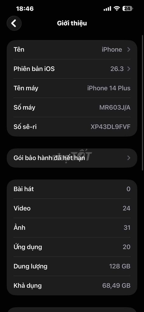 iPhone 14 Plus 128GB. Mua bán Điện thoại tại Huyện Dầu Tiếng Bình Dương được đăng bởi Mãnh Nguyễn hình 1