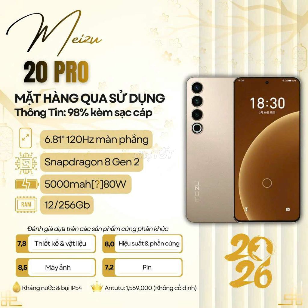 Meizu 20 Pro 12/256Gb Kèm Sạc. Mua bán Điện thoại tại Quận Ninh Kiều Cần Thơ được đăng bởi Zelda Phone hình 1