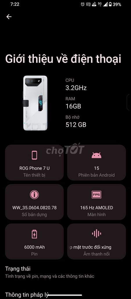 ROG Phone 7 Ultimate 512GB Trắng. Mua bán Điện thoại tại Thành phố Vĩnh Yên Vĩnh Phúc được đăng bởi Tú hình 1