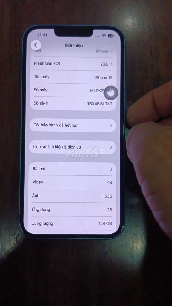 Apple iPhone 13 128GB Xanh. Mua bán Điện thoại tại Huyện Bình Chánh Tp Hồ Chí Minh được đăng bởi Minh Đức hình 1