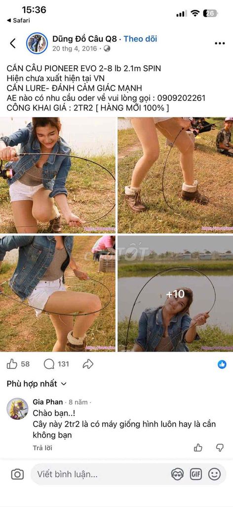 Cần câu máy Pinoneer Evo II - 8lb - 2,1m. Mua bán Đồ thể thao, Dã ngoại tại Quận 6 Tp Hồ Chí Minh được đăng bởi Lê Nhật hình 1