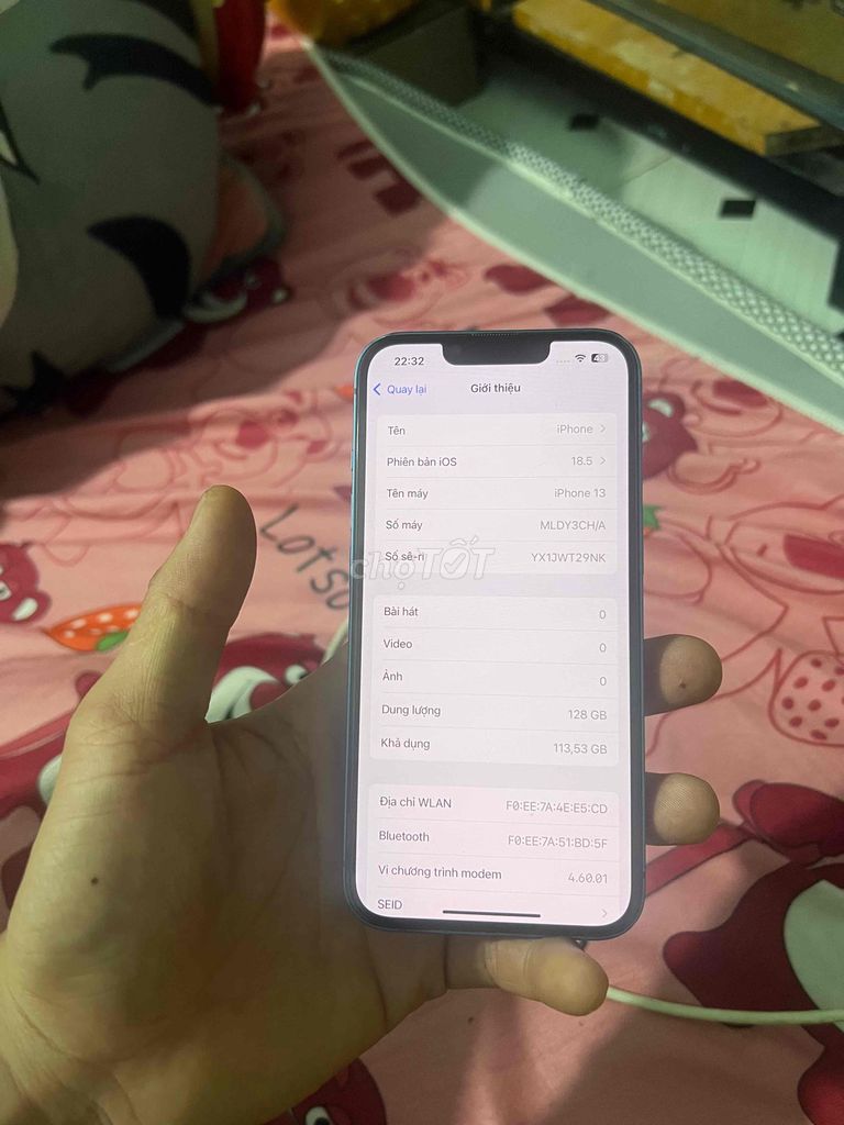 iPhone 13 128GB Xanh dương full zin. Mua bán Điện thoại tại Thành phố Dĩ An Bình Dương được đăng bởi Minh Vàng hình 1