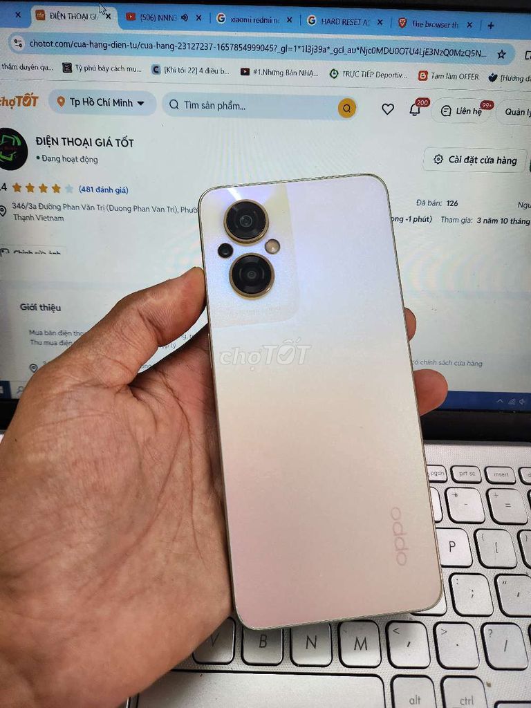 OPPO Reno 8Z 8GB.256GB PIN 4500 SNAP 695G ZIN ĐẸP. Mua bán Điện thoại tại Quận Bình Thạnh Tp Hồ Chí Minh được đăng bởi Dân Mobile hình 1
