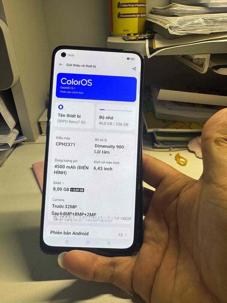 OPPO Reno7 5G Xám 8GB/256GB. Mua bán Điện thoại tại Huyện Thanh Trì Hà Nội được đăng bởi ngoc thach hình 1