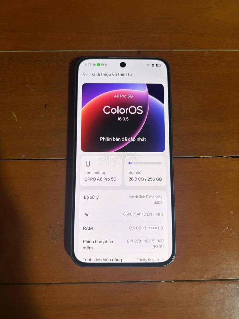 OPPO A6 Pro 5G 12GB/256GB Đen. Mua bán Điện thoại tại Huyện Quỳnh Lưu Nghệ An được đăng bởi Chu Linh Phạm hình 1