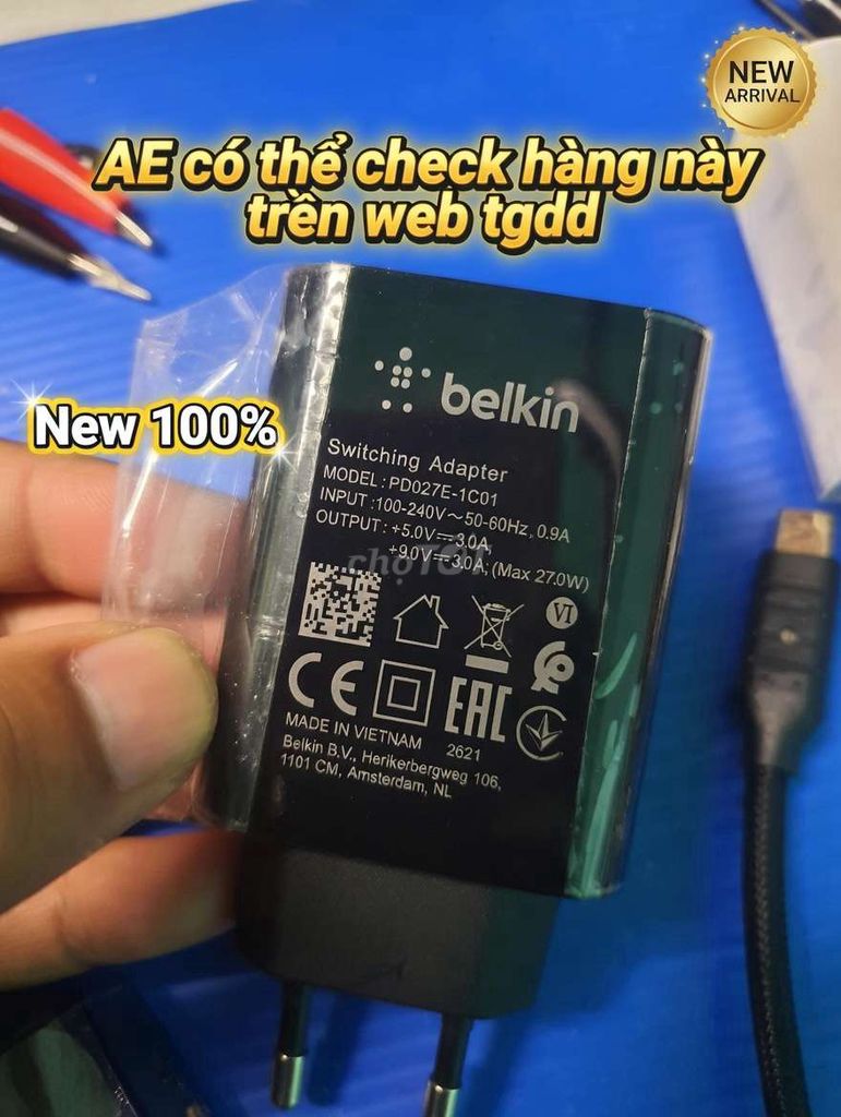 Cục sạc Belkin sạc nhanh 27W cho Iphone/Android. Mua bán Phụ kiện (Màn hình, Chuột...) tại Thành phố Thủ Đức Tp Hồ Chí Minh được đăng bởi Chiến hình 1