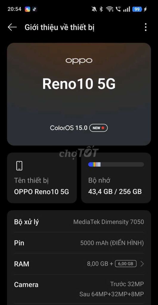 Oppo Reno10 5G 256GB. Mua bán Điện thoại tại Thành phố Vĩnh Long Vĩnh Long được đăng bởi Phạm Lê Khánh hình 1