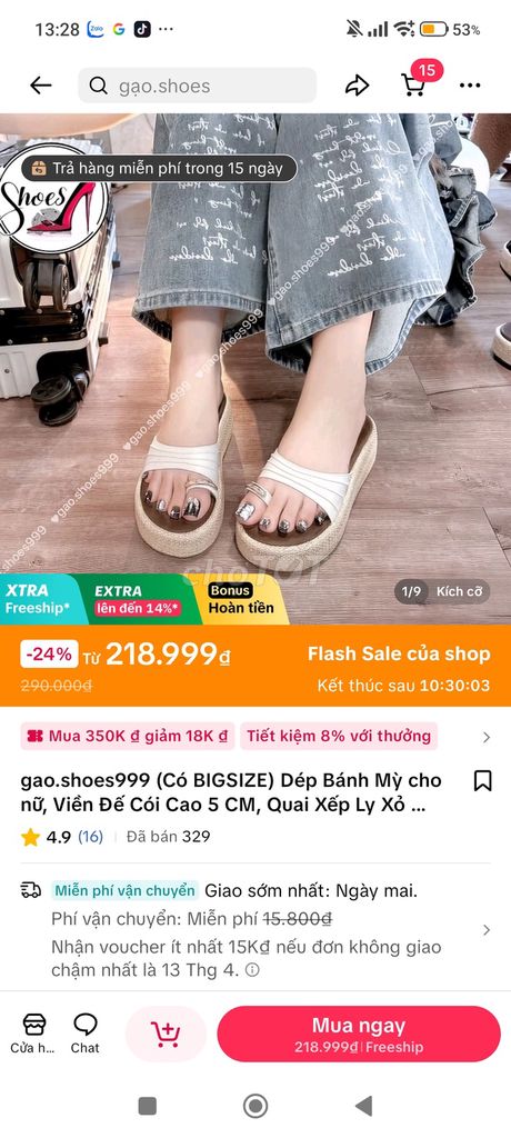 Dép bánh mì Nữ cói Trắng. Mua bán Giày dép tại Quận 11 Tp Hồ Chí Minh được đăng bởi Huyen hình 1