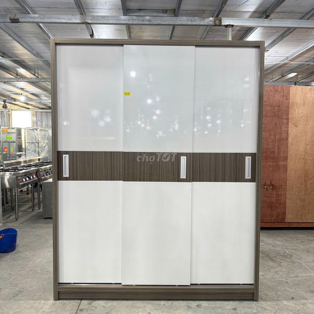 Tủ quần áo CỬA LÙA 3 cánh XÁM 7382 1m6. Mua bán Tủ, kệ gia đình tại Quận Cẩm Lệ Đà Nẵng được đăng bởi Huỳnh Hà  hình 1