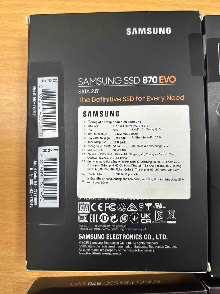 Bán ổ cứng SSD samsung evo 870 1TB hàng new 100%. Mua bán Linh kiện (RAM, Card...) tại Thành phố Pleiku Gia Lai được đăng bởi Văn  hình 3