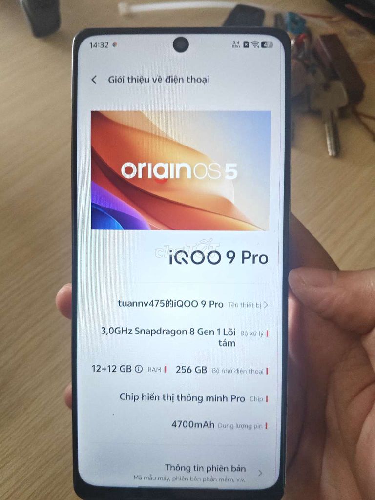 iQOO 9 Pro 256GB Trắng. Mua bán Điện thoại tại Huyện Tri Tôn An Giang được đăng bởi Tuấn Nguyễn Văn hình 1