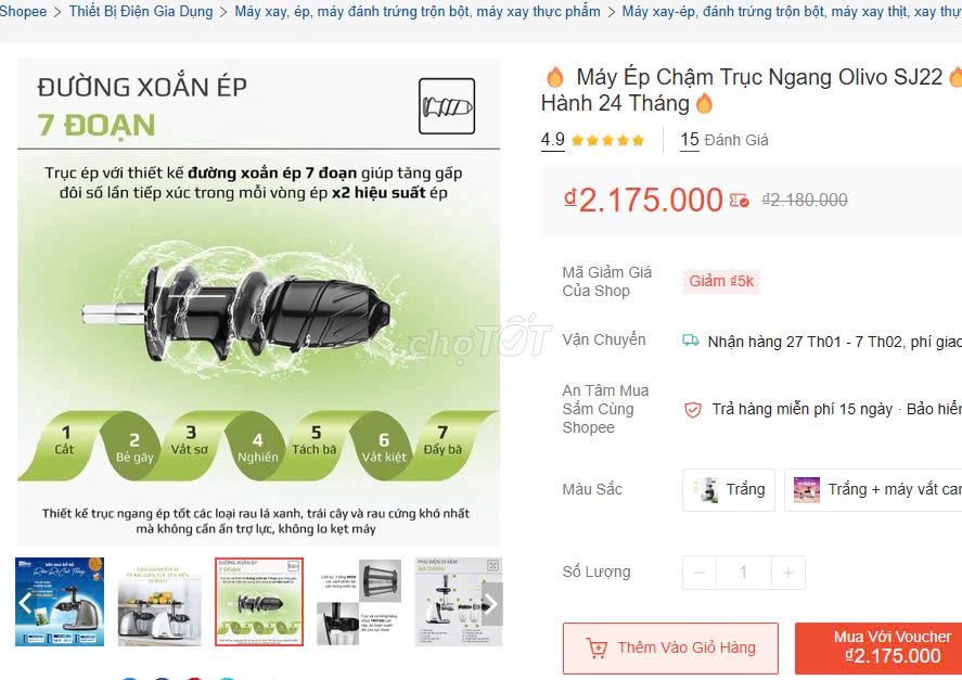 Máy ép chậm trục ngang OLIVO SJ22