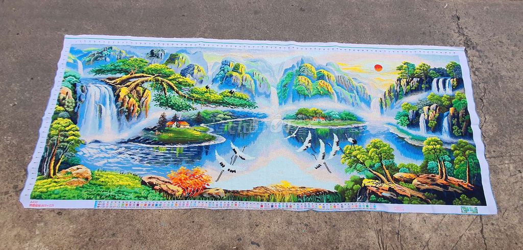 Thanh lý tranh đã thêu BÁT PHƯƠNG TỤ TÀI 210×85CM