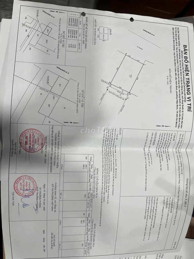 Владелец продал фасад Национальной автомагистрали 13 напротив города Ван Фук размером 8x18 (142 м).