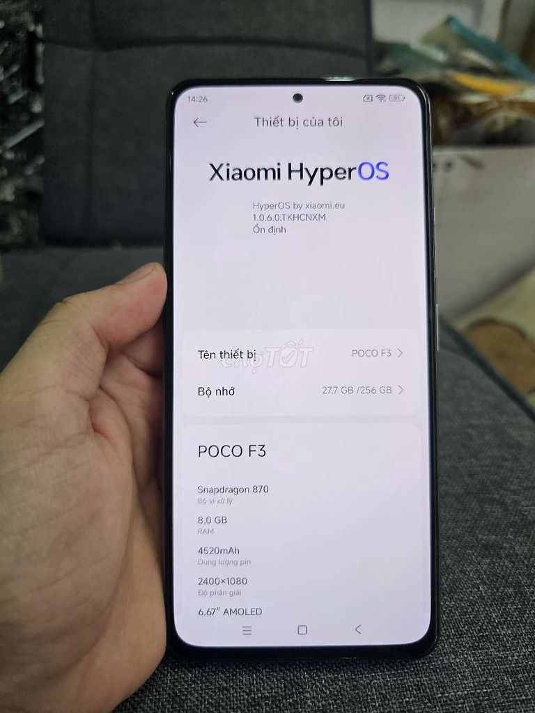 Xiaomi Poco F3 ( K40 ) 256GB Trắng đẹp 98%. Mua bán Điện thoại tại Quận 7 Tp Hồ Chí Minh được đăng bởi Huyền Diệu hình 1