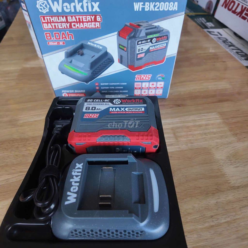 Pin sạc Workfix WF-BK2008A 21V. Mua bán Phụ kiện (Màn hình, Chuột...) tại Thành phố Sa Đéc Đồng Tháp được đăng bởi Đoàn Thị Bích Phượng hình 1