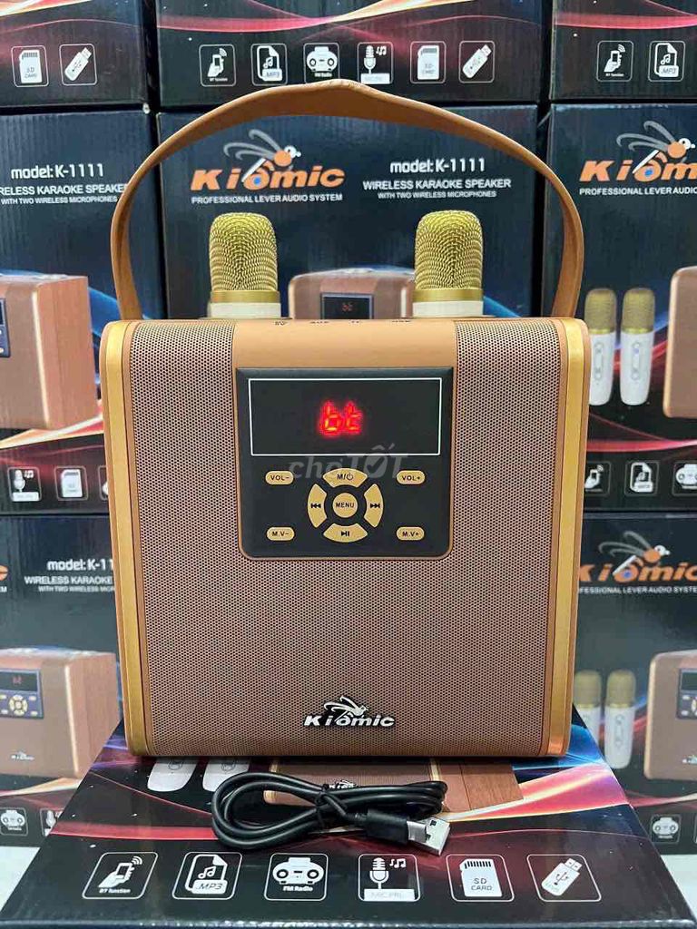 Loa karaoke mini siêu dễ thuơng Kèm 2 mic. Mua bán Tivi, Âm thanh tại Quận 8 Tp Hồ Chí Minh được đăng bởi Sỉ Loa Karaoke Chính Hãng  hình 1