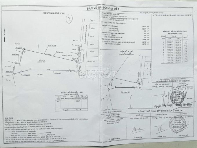 Bán đất hxh 4m Thổ cư 233m Lê Văn Khương Q12 HH 1%