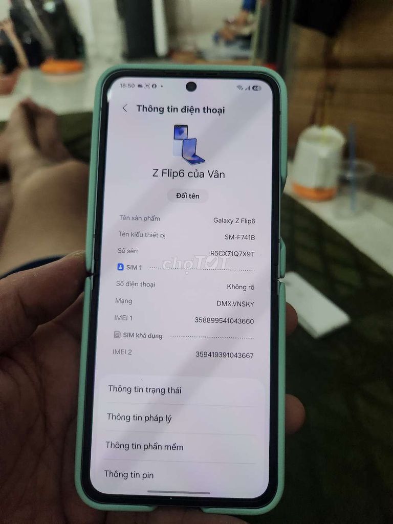 Galaxy Z Flip6 Xanh 12/256. Mua bán Điện thoại tại Quận Bình Tân Tp Hồ Chí Minh được đăng bởi Quang Tuấn hình 1