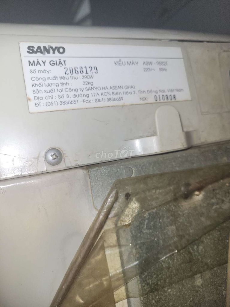 Dọn trọ cần bán Máy giặt Sanyo ASW-95S2T