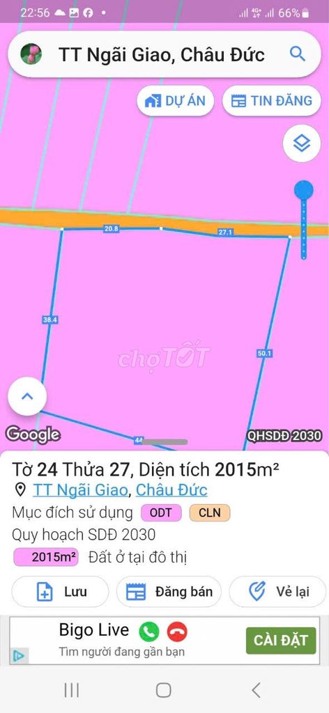 Gđ tôi cần bán gấp lô đất 2000m2 ngang 50m tại trung tâm Ngãi Giao