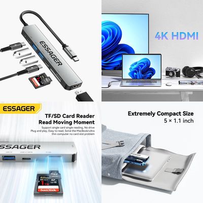 Hub TypeC_Ra HDMI,USB,Lan,3.1 cho MACBOOK_Chuẩn