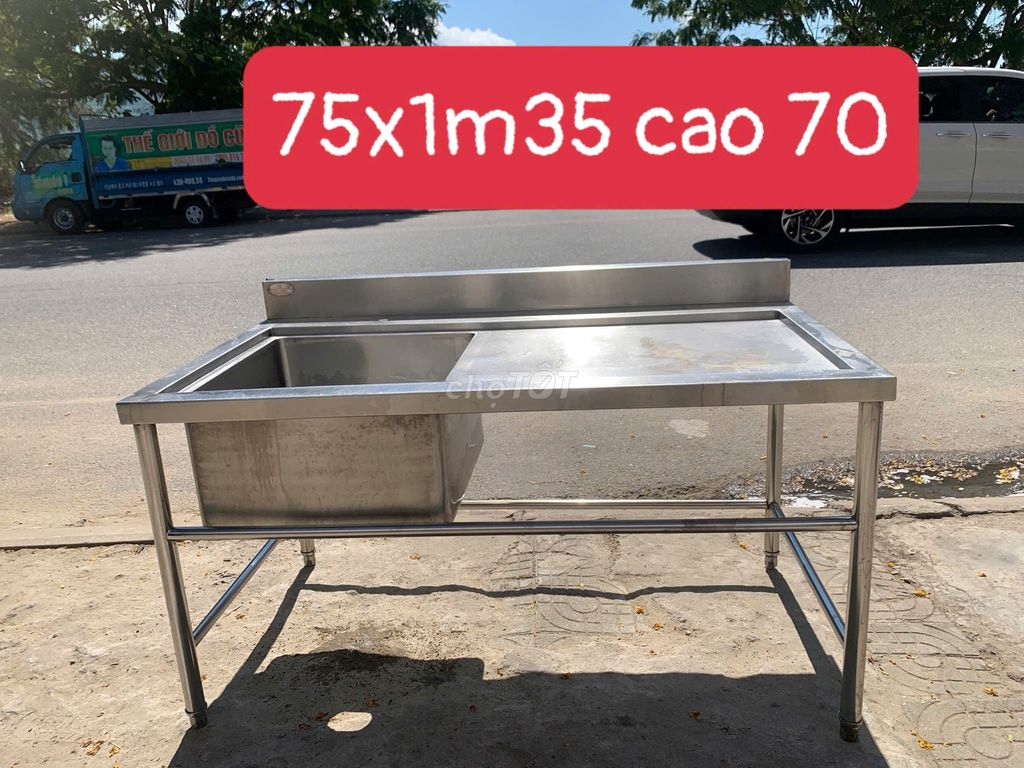 Bồn rửa chén Inox 1 hộc chờ. Mua bán Thiết bị vệ sinh, nhà tắm tại Quận Sơn Trà Đà Nẵng được đăng bởi THẾ GIỚI ĐỒ CŨ ĐÀ NẴNG hình 1