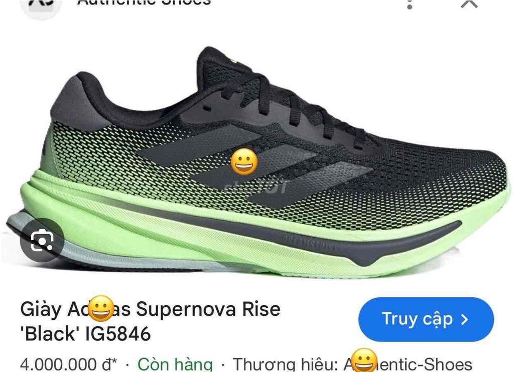 Giày chạy bộ Adidas Supernova Rise Nam. Mua bán Giày dép tại Huyện Phúc Thọ Hà Nội được đăng bởi Bon Shoes hình 1