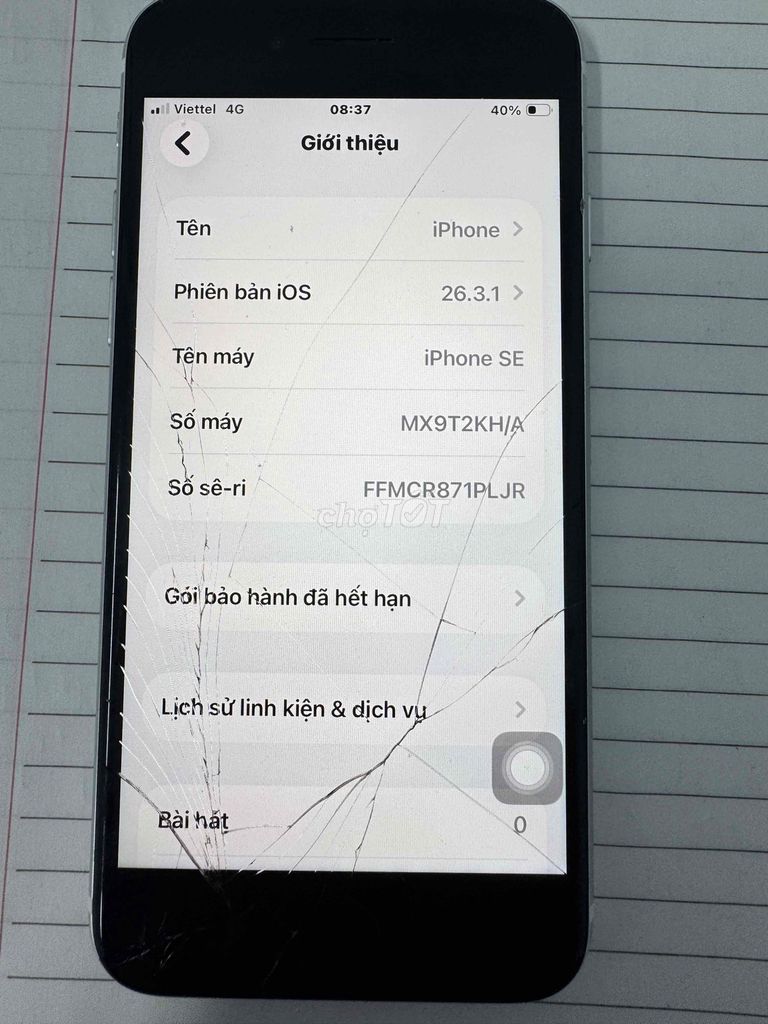 Apple iPhone SE 2020 Trắng Vỡ kính. Mua bán Điện thoại tại Huyện Gia Lâm Hà Nội được đăng bởi Nguyễn tiến Huế hình 1