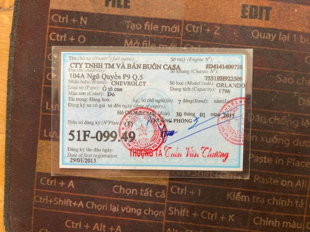 Chevrolet Orlando 2014 Đỏ 57000km. Mua bán Ô tô tại Quận 10 Tp Hồ Chí Minh được đăng bởi Từ Minh Hằng hình 5