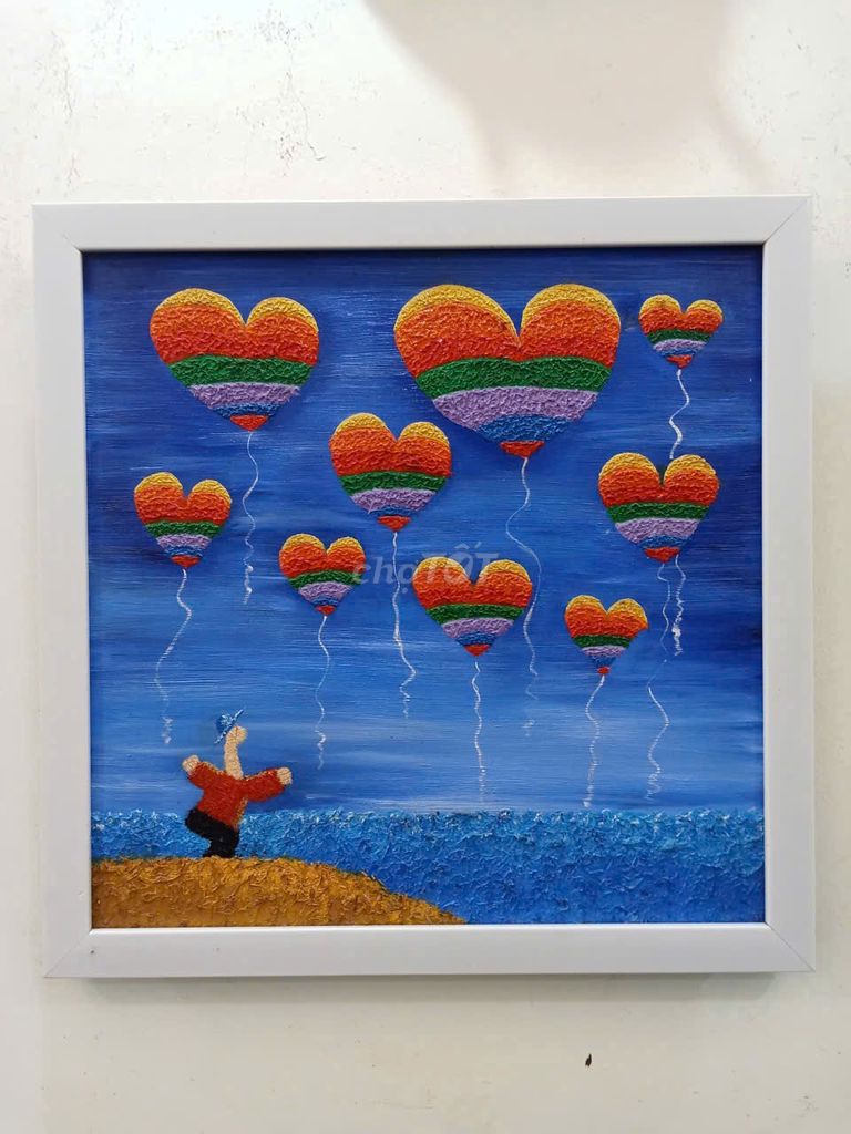 Tranh sơn dầu Trái tim 44x44 cm. Mua bán Đồ sưu tầm, đồ cổ tại Quận Hoàng Mai Hà Nội được đăng bởi Mai Xuân Tình hình 1