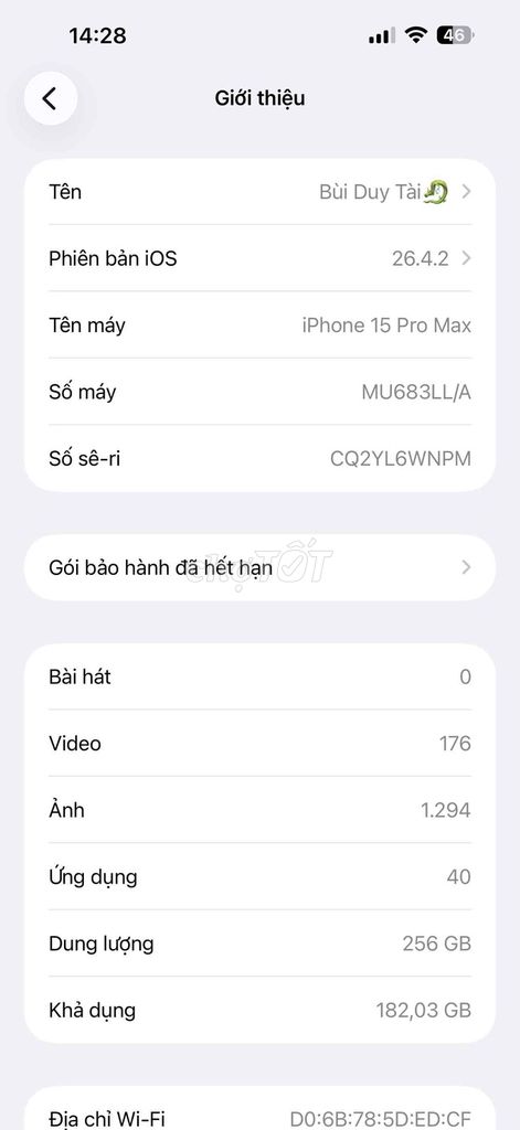 iPhone 15 Pro Max Natural 256GB Đã qua sử dụng. Mua bán Điện thoại tại Thành phố Vũng Tàu Bà Rịa - Vũng Tàu được đăng bởi duy tài hình 1