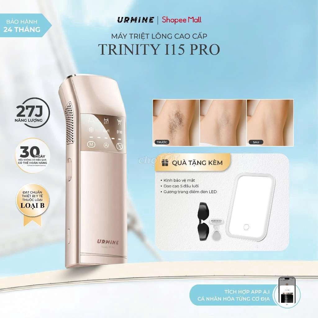 Máy triệt lông URMINE TRINITY I15 PRO Vàng hồng. Mua bán Phụ kiện thời trang khác tại Quận 12 Tp Hồ Chí Minh được đăng bởi Hữu Tín hình 1