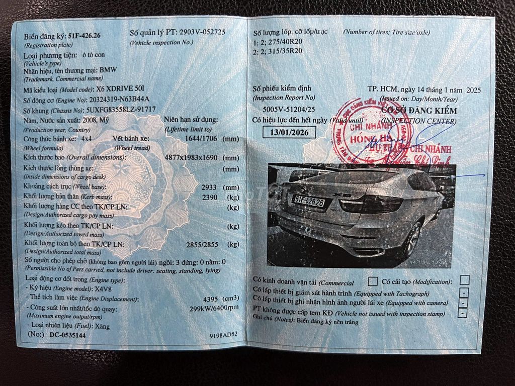BMW X6 2008  - 120000 km. Mua bán Ô tô tại Quận 1 Tp Hồ Chí Minh được đăng bởi NGUYỄN VĂN KHANG hình 13