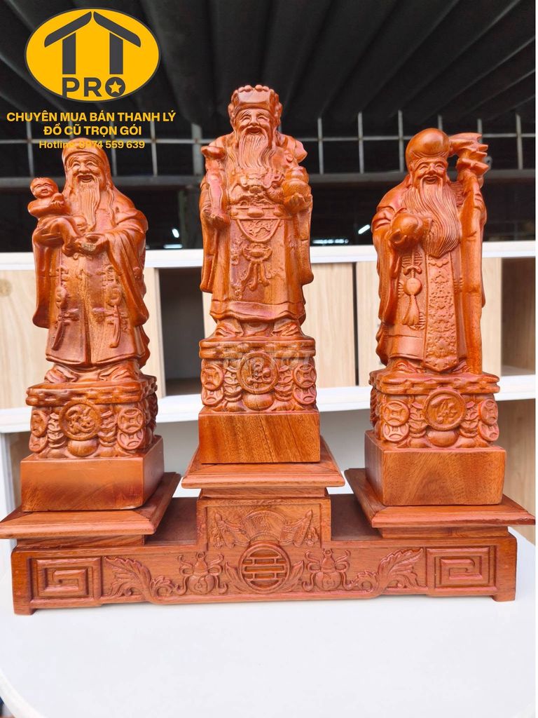Tượng phong thủy Gỗ Nâu đỏ May mắn