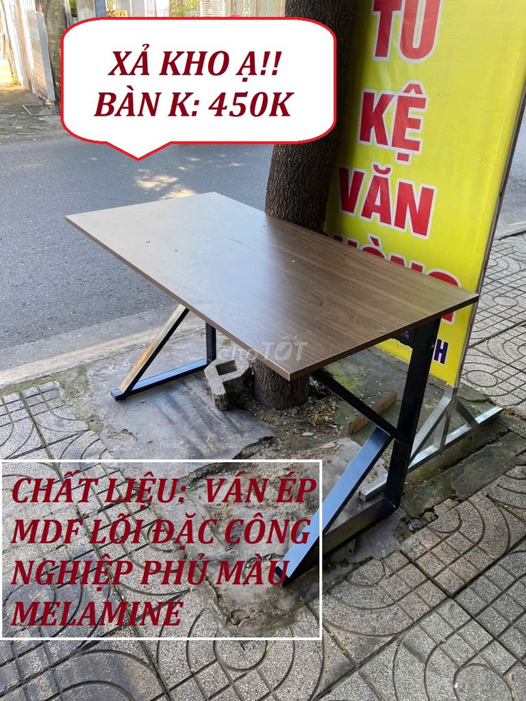 XẢ KHO "BÀN CHÂN SẮT & BÀN NÂU GỖ 120X60"