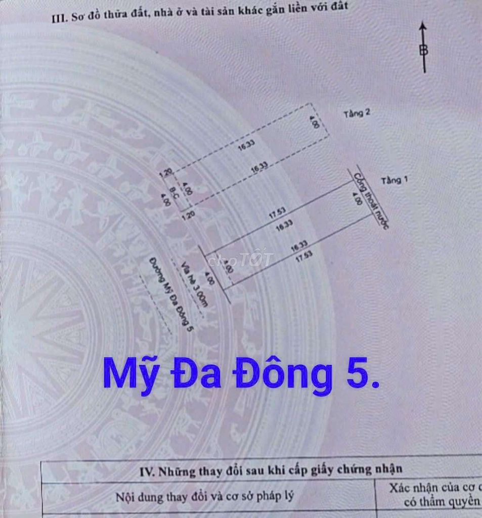 Nhà 2 tầng Mỹ Đa Đông 5 đường 5m5 Lề 2m . S= 70m2 Giá: 5.85 tỷ