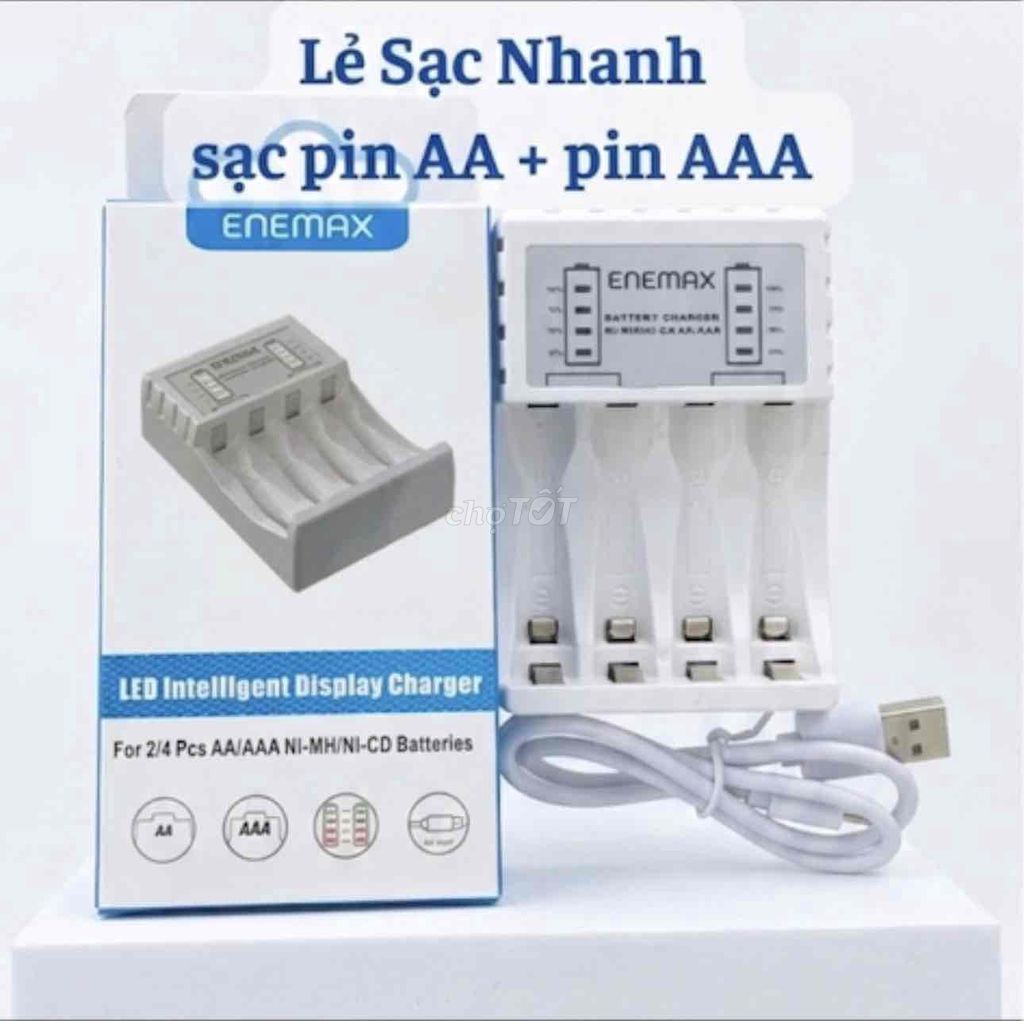Sạc pin ENEMAX AA, AAA Trắng. Mua bán Phụ kiện (Màn hình, Chuột...) tại Thành phố Phủ Lý Hà Nam được đăng bởi Tên chưa cung cấp hình 1