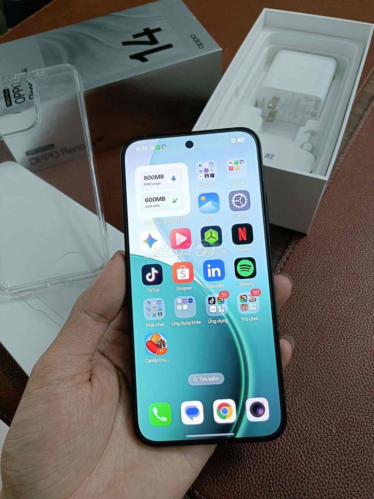 Oppo Reno 14 5G 256GB Xanh keng Fullbox bh 12/2027. Mua bán Điện thoại tại Quận Thanh Khê Đà Nẵng được đăng bởi TT PHONE hình 1