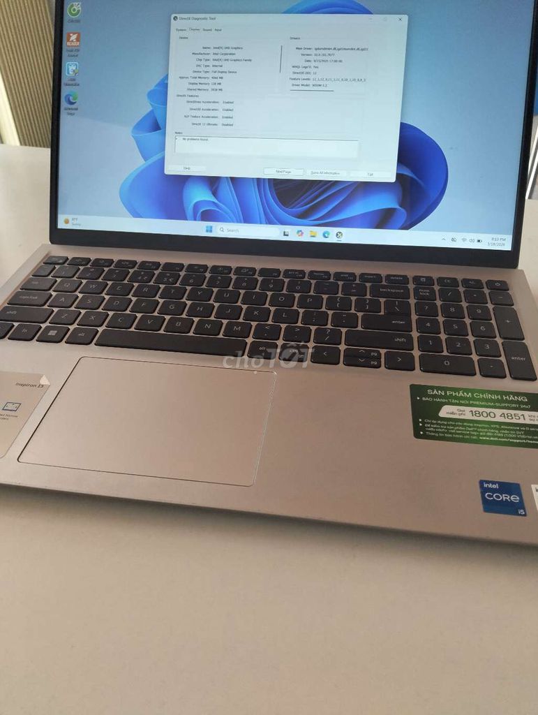 Dell Inspiron 3520 i5-12 8GB/256GB. Mua bán Laptop tại Thành phố Nha Trang Khánh Hòa được đăng bởi le cuong  hình 1
