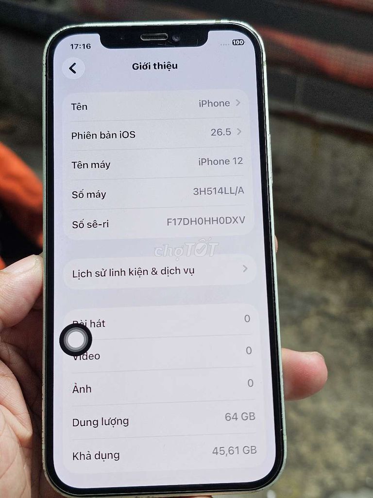  iPhone 12 64GB main zin màn zin giá rẻ . Mua bán Điện thoại tại Quận 8 Tp Hồ Chí Minh được đăng bởi Thiên Hòa mobile  hình 1