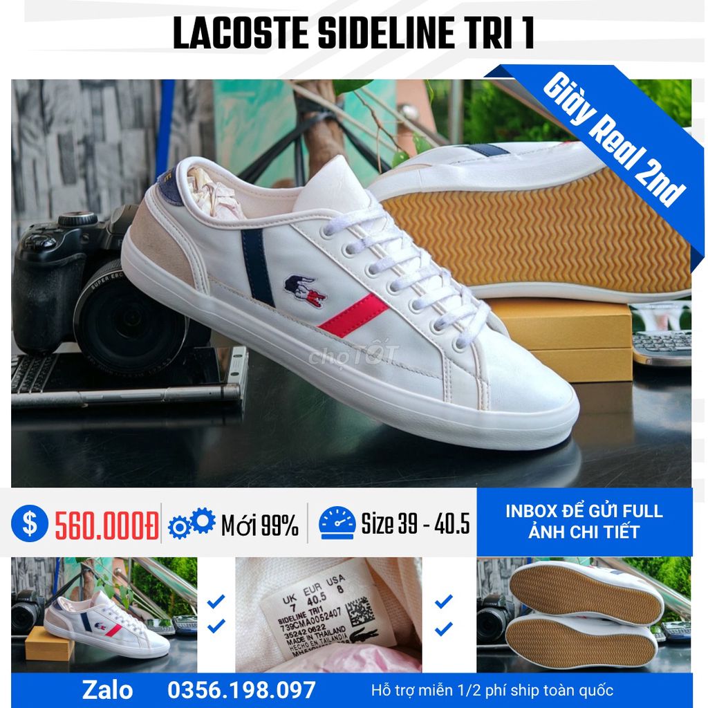 [CHÍNH HÃNG] [Mới 99%] Giày Lacoste Sideline Tri 1. Mua bán Giày dép tại Quận Ngô Quyền Hải Phòng được đăng bởi chú CÔNG AN bán giày CHÍNH HÃNG hình 1