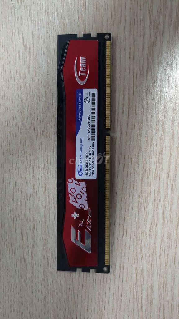 RAM Team Group DDR3 4GB 1600MHz Đỏ. Mua bán Linh kiện (RAM, Card...) tại Quận Thanh Khê Đà Nẵng được đăng bởi Anh Tám hình 1