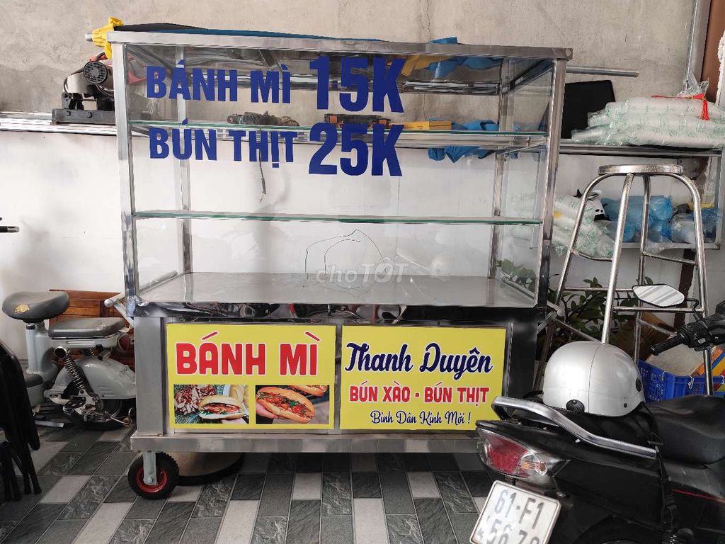 Xe đẩy bán hàng Inox 1m6x60cmx1m8 Mới tinh. Mua bán Đồ chuyên dụng, Giống nuôi trồng tại Thị xã Bến Cát Bình Dương được đăng bởi Thanh My hình 1