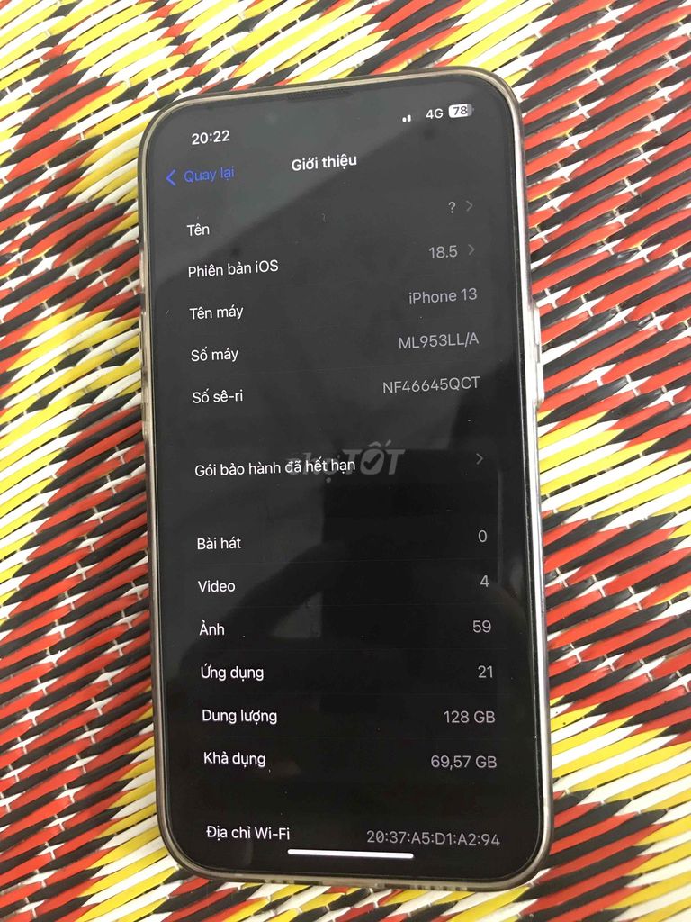 Apple iPhone 13 128GB Trắng. Mua bán Điện thoại tại Thành phố Sông Công Thái Nguyên được đăng bởi Duy hình 1