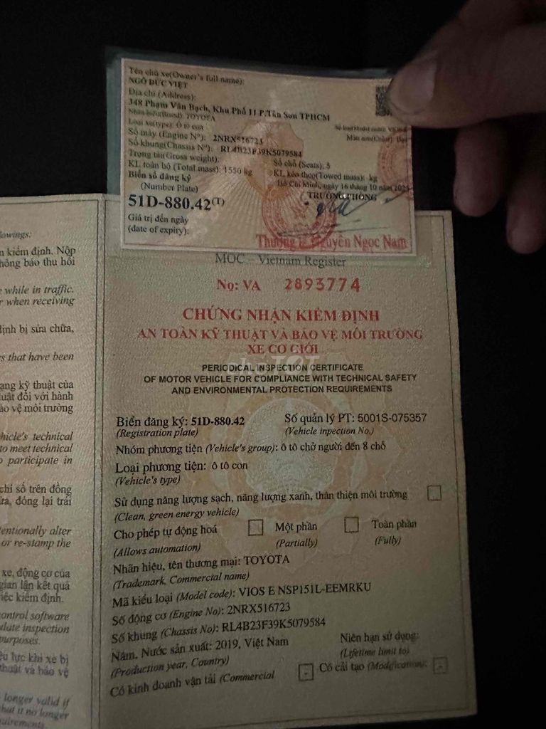 Toyota Vios 2019 E Bạc 144394 km. Mua bán Ô tô tại Quận Tân Bình Tp Hồ Chí Minh được đăng bởi Ngô Việt hình 9