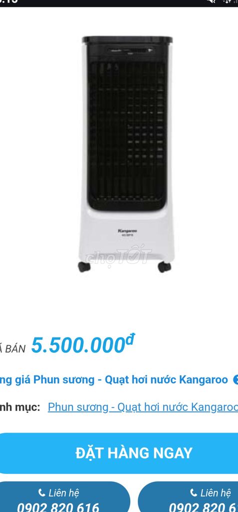 Quạt hơi nước Kangaroo mới hơn 5tr bán 1tr6. Mua bán Quạt tại Quận Tân Phú Tp Hồ Chí Minh được đăng bởi Tuan khang hình 1